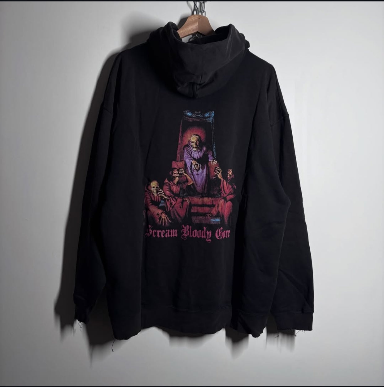 Hoodie with back print , thrift